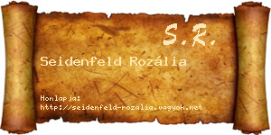 Seidenfeld Rozália névjegykártya